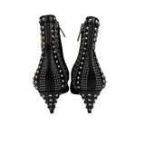 Saint Laurent Black Leather Studded Ankle Boots