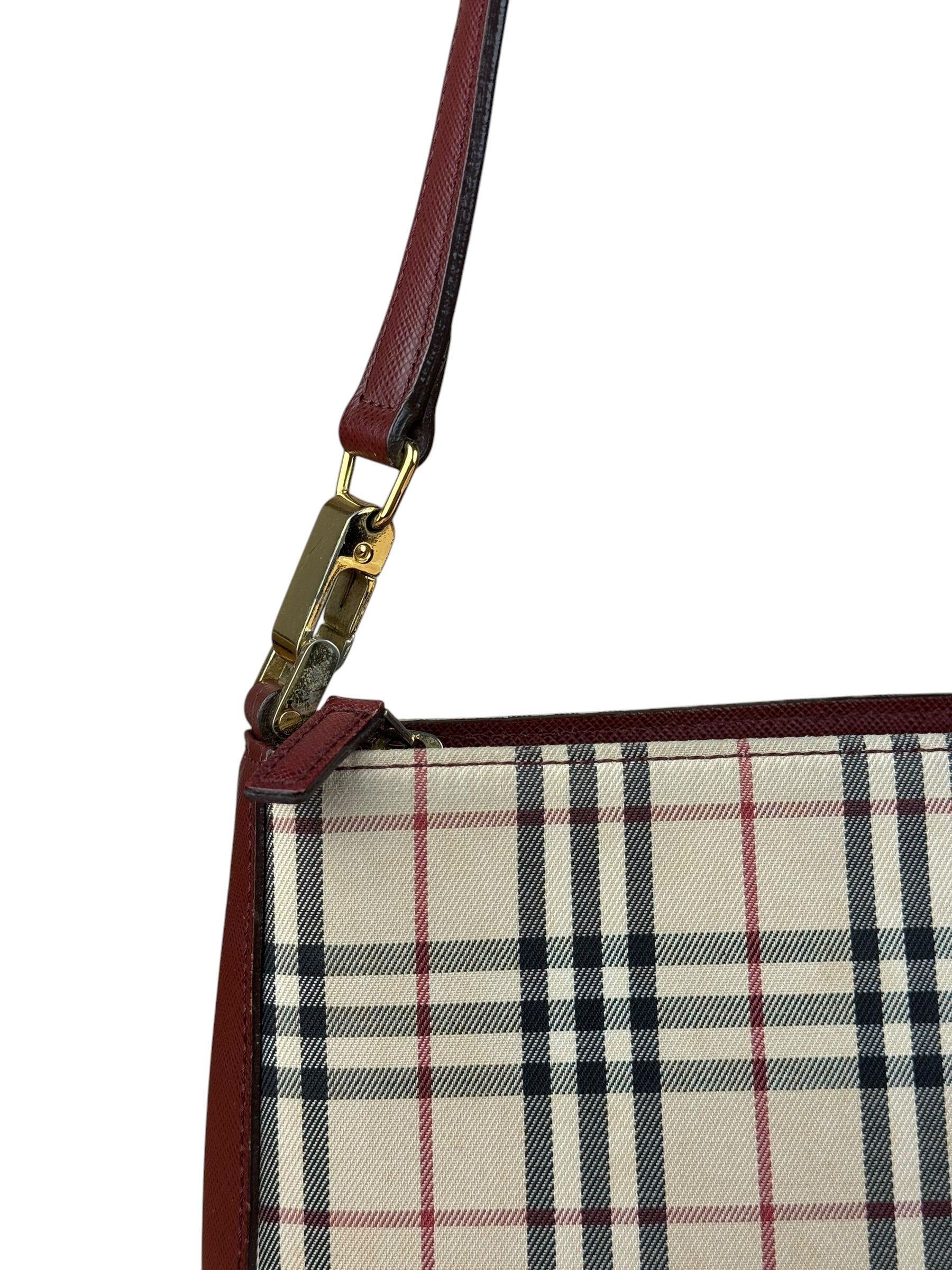 Burberry Vintage House Check Canvas/Leather Shoulder Bag