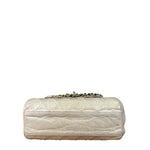 Chanel Beige Quilted Leather Accordion Double Flap Bag 2005