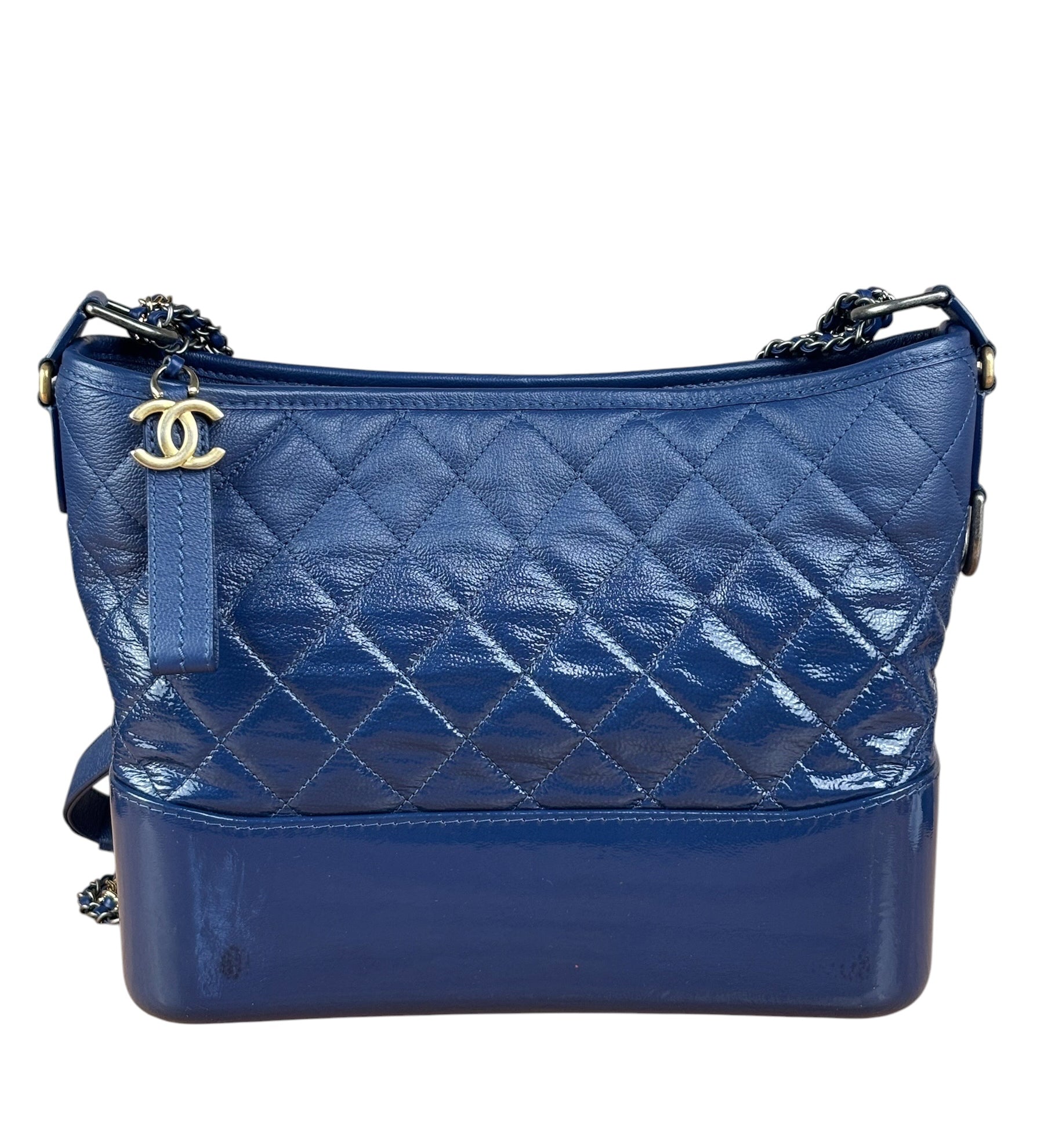 Chanel Navy Blue Leather Gabrielle Hobo Bag 2018