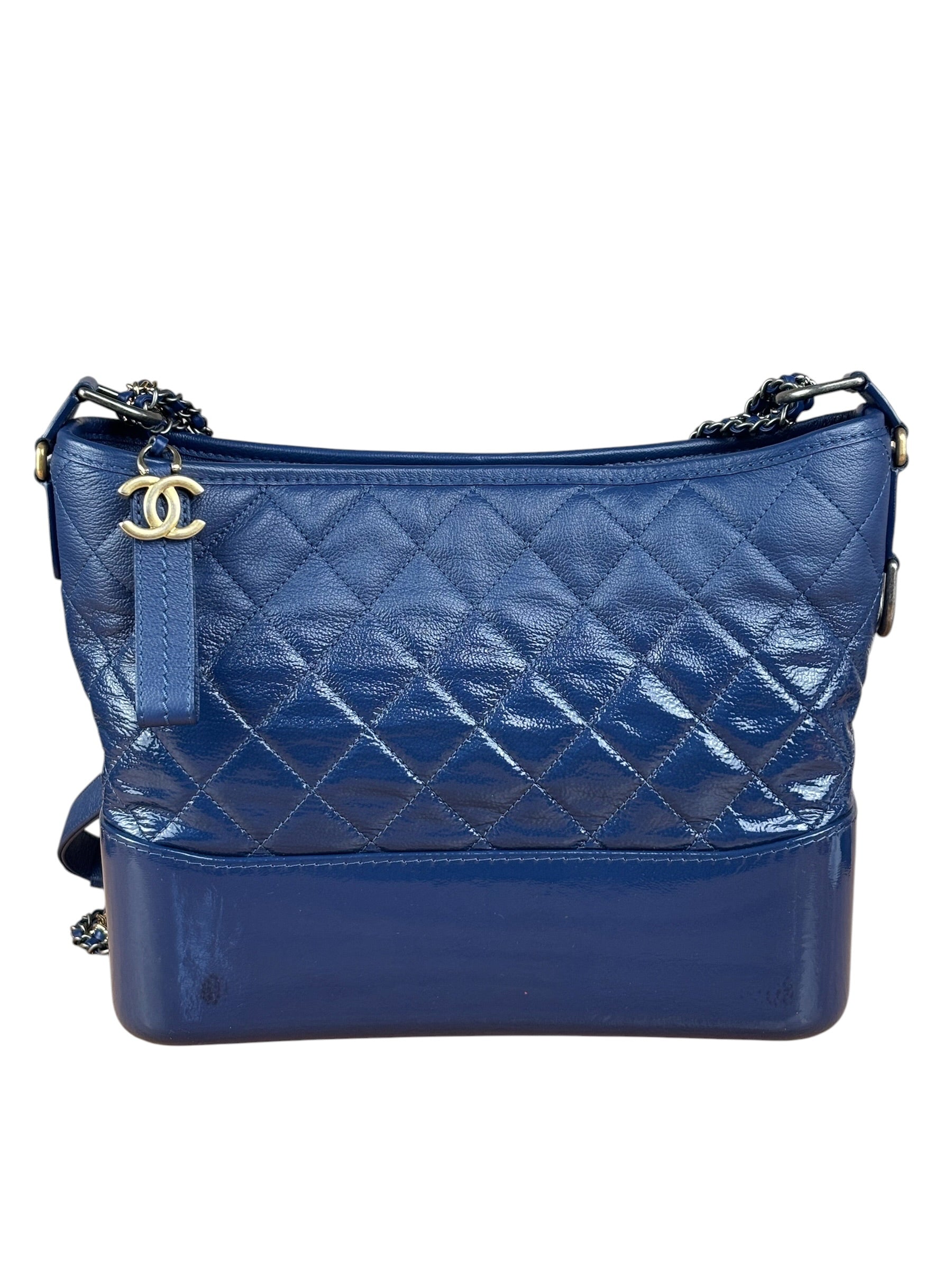 Chanel Navy Blue Leather Gabrielle Hobo Bag 2018