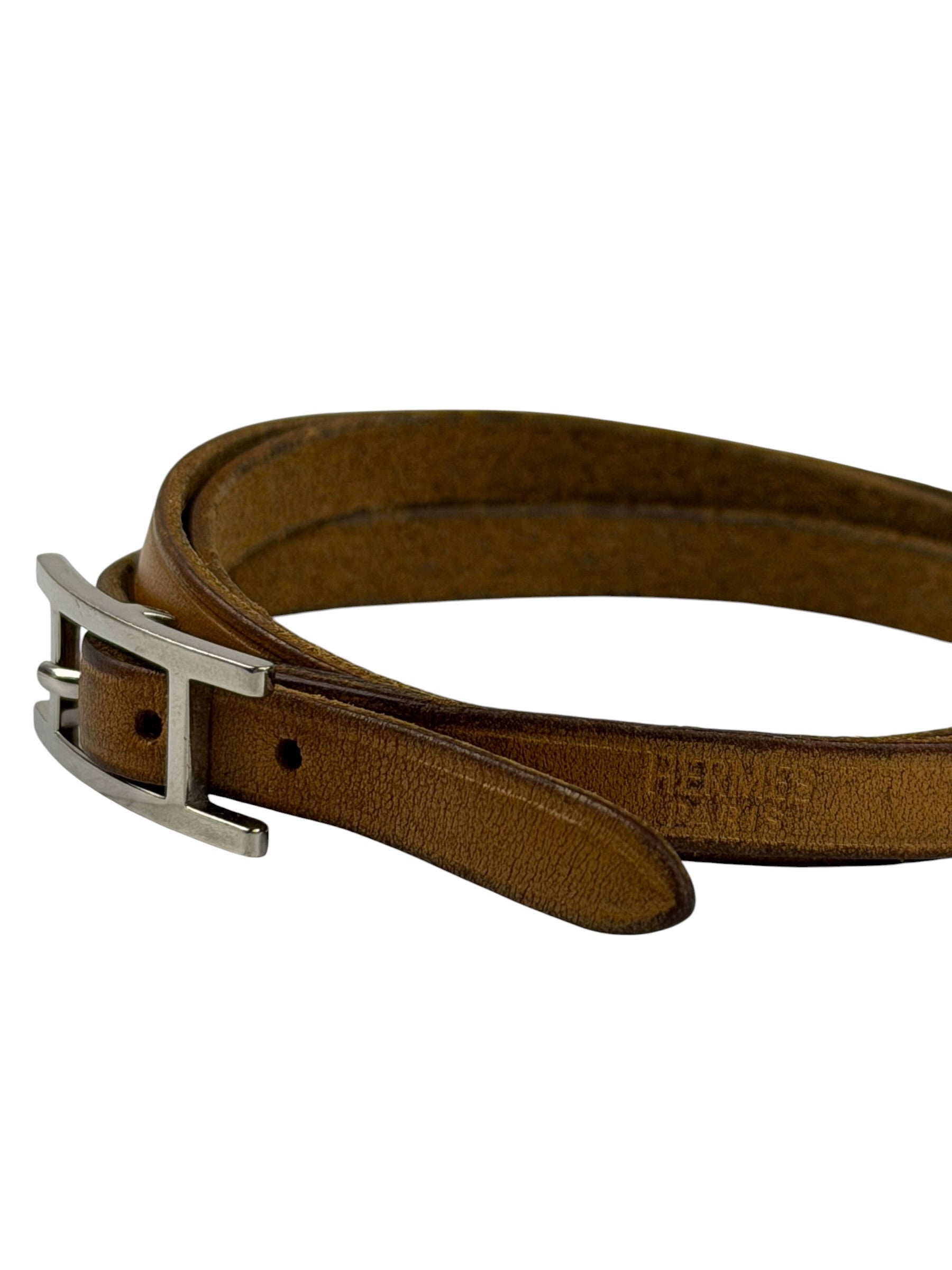Hermes Brown Hapi 3 Triple Tour Wrap Bracelet