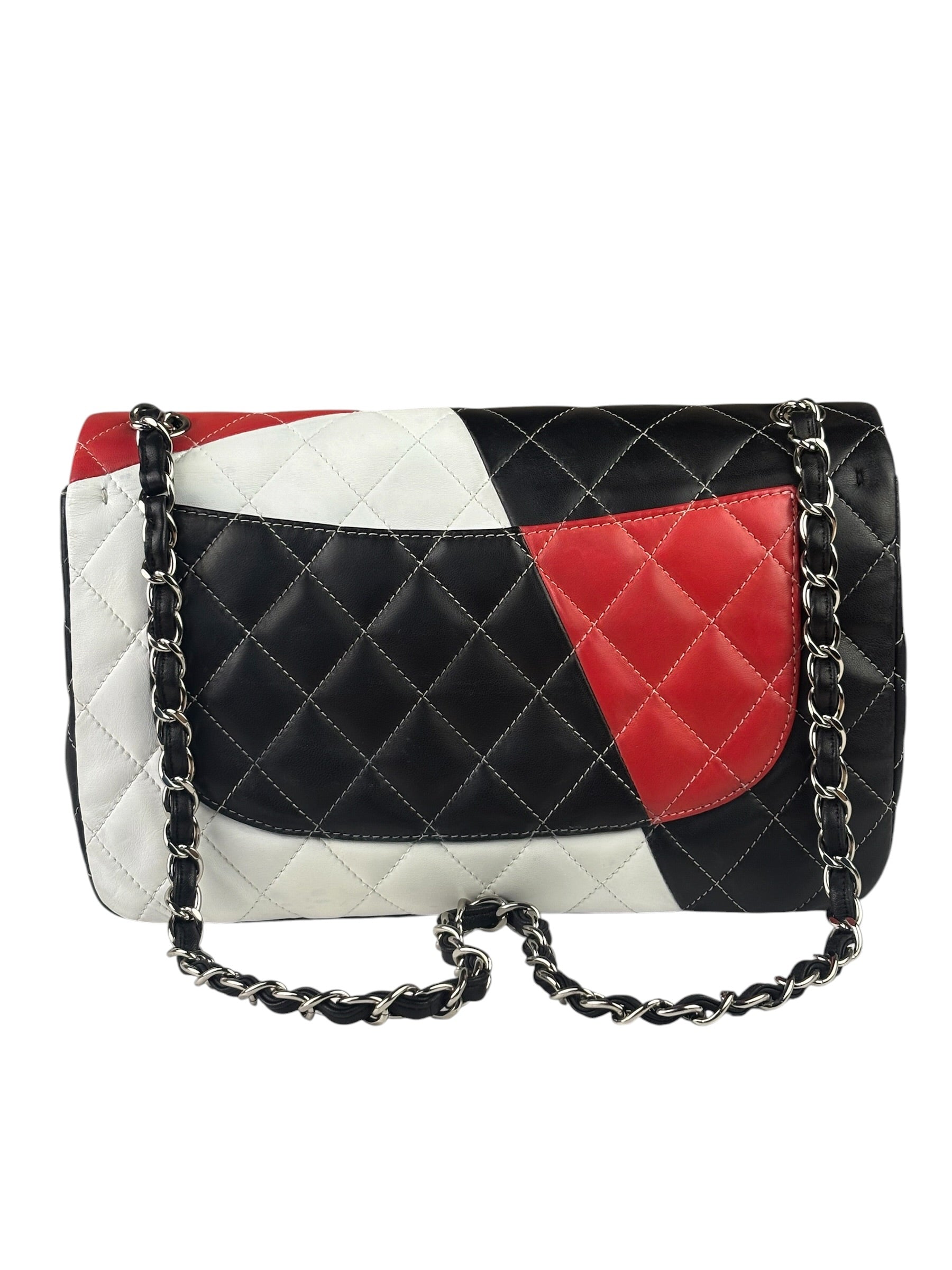Chanel Colorblock Quilted Lambskin Medium Double Flap Bag 2013