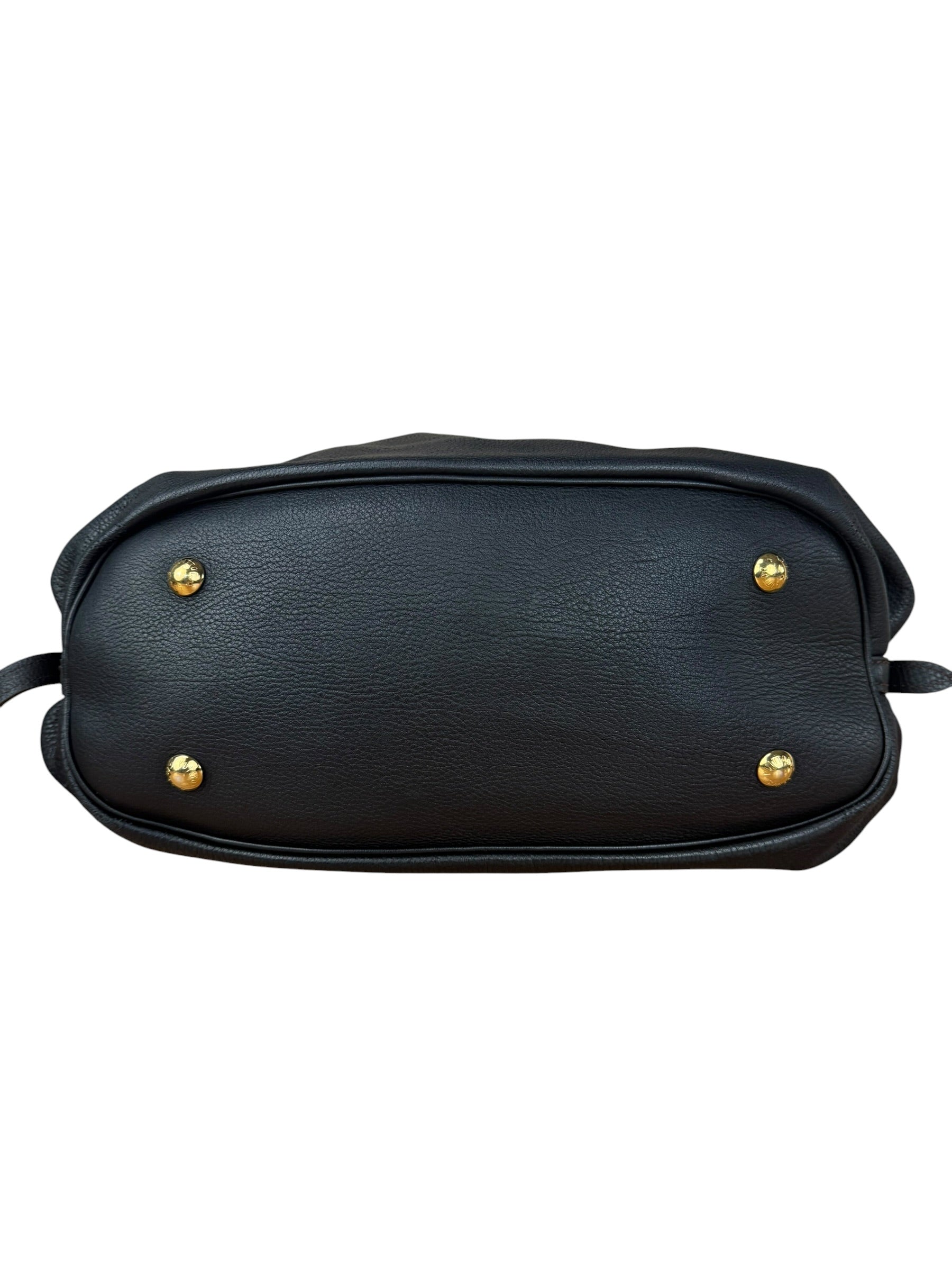 Louis Vuitton Perforated Monogram Mahina Hobo Bag Black