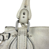 Chloé White Leather Paddington Handbag (Repainted)