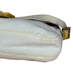 Fendi Vintage Denim x Snakeskin Baguette Yellow