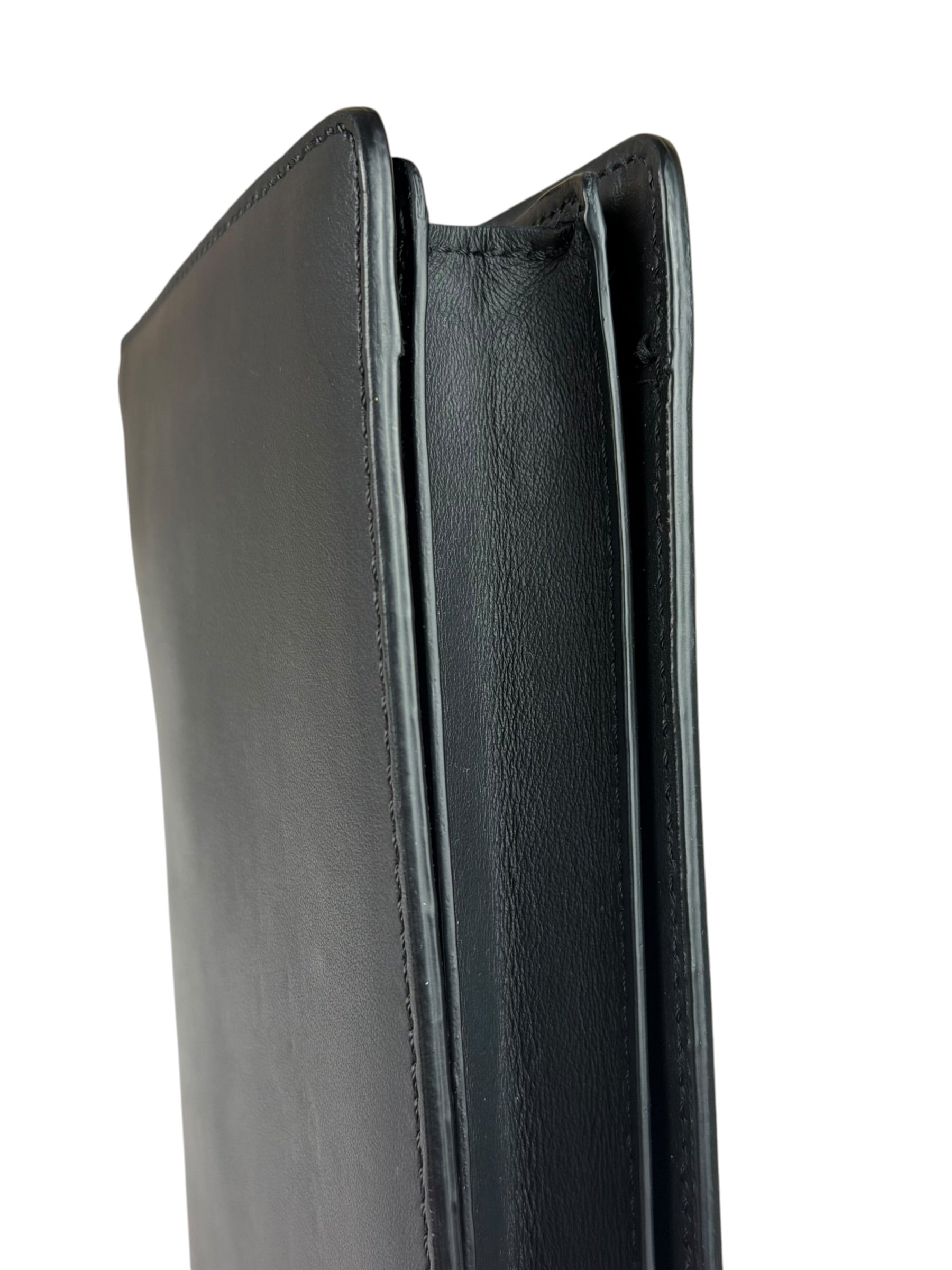 Fendi Black Leather Think Fendi Clutch