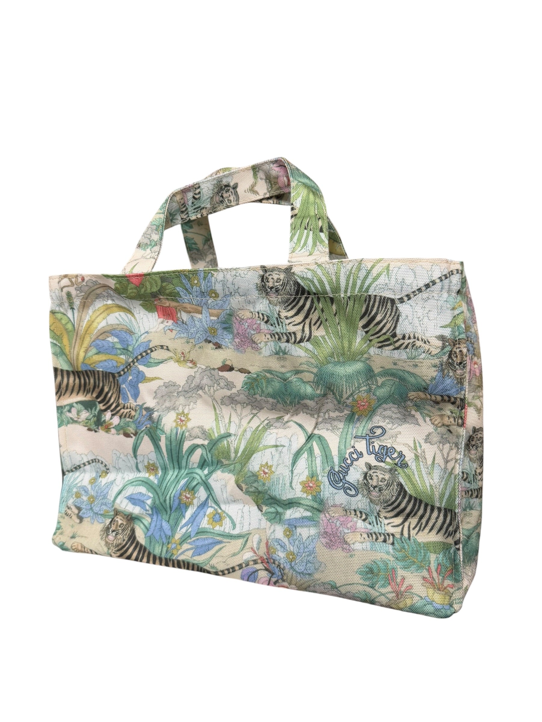 Gucci Beauty Floral Tiger Print Canvas Tote Bag