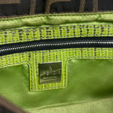 Fendi Vintage Zucca Beaded Lizard Trimmed Baguette