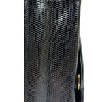 Chanel Black Lizard Leather Envelope Flap Bag 1986
