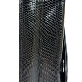 Chanel Black Lizard Leather Envelope Flap Bag 1986