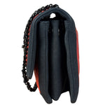 Chanel Red/Blue Grosgrain Ribbon Trim Shoulder Bag-1987