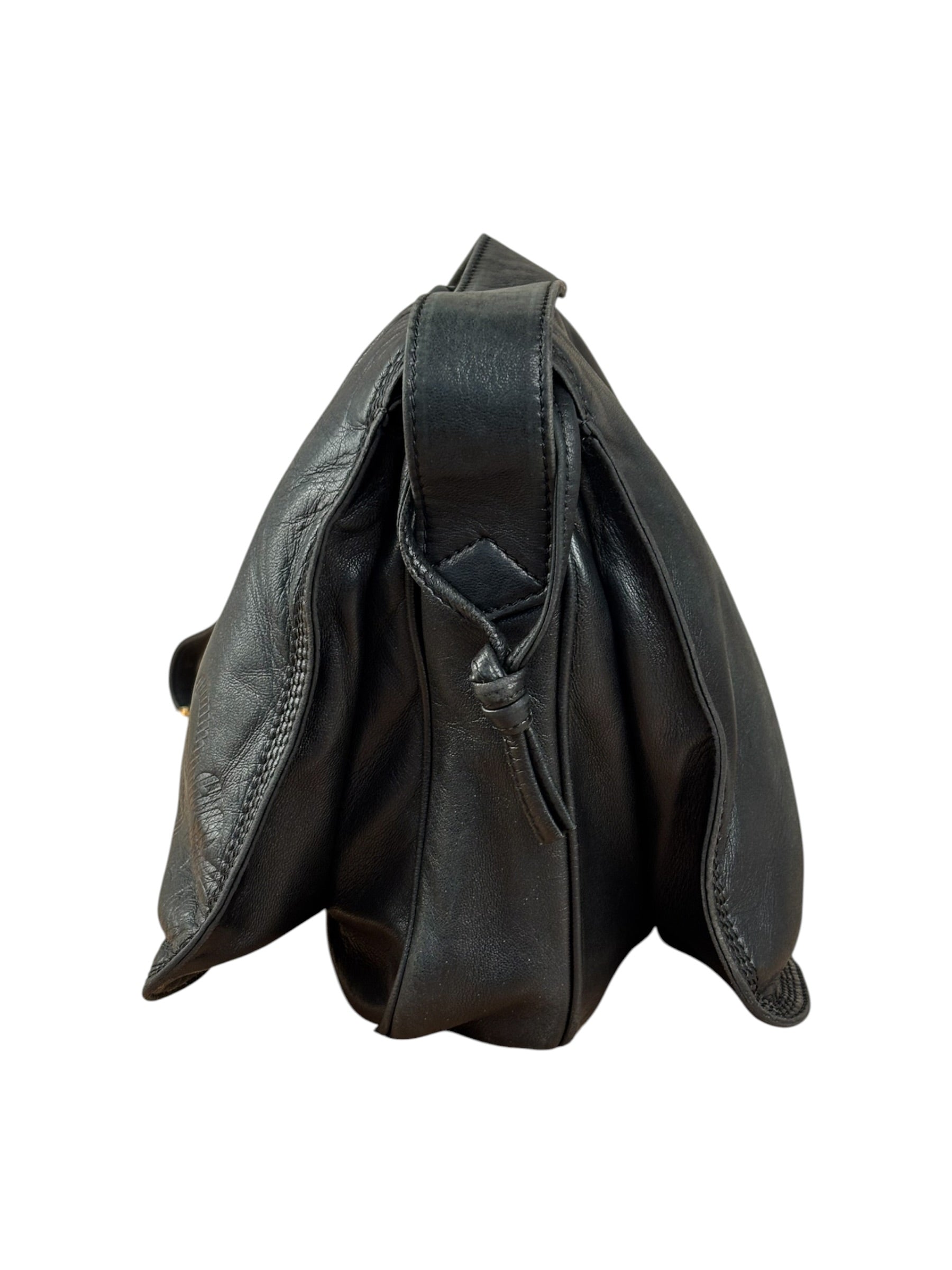 Loewe Black Anagram Logo Leather Crossbody