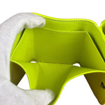 Balenciaga Fluo Neon Yellow Leather Cash Trifold Mini Wallet