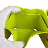 Balenciaga Fluo Neon Yellow Leather Cash Trifold Mini Wallet