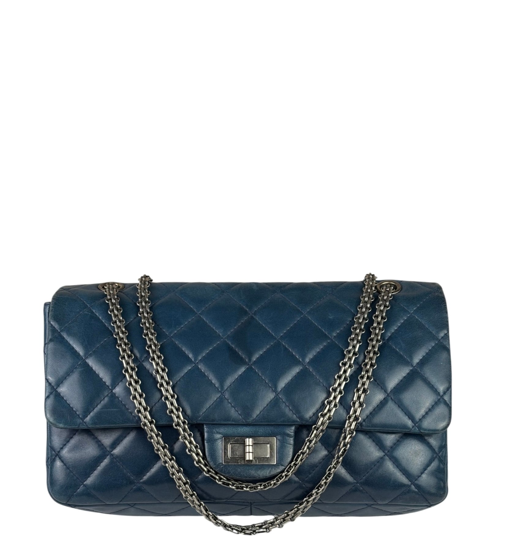 Chanel Blue Reissue 225 Double Flap Bag 1991