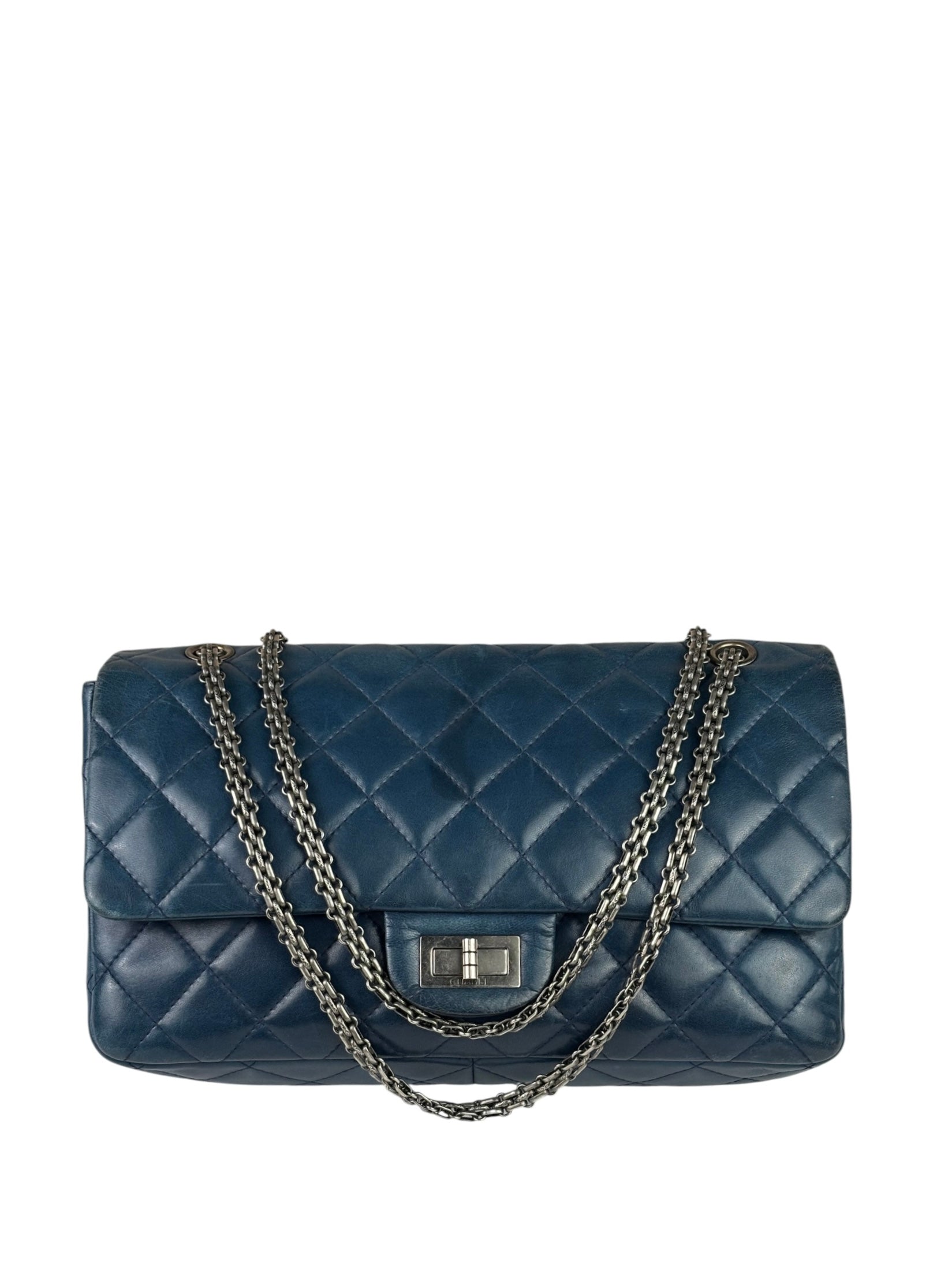 Chanel Blue Reissue 225 Double Flap Bag 1991