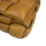 Bottega Veneta Honey Brown Leather Intrecciato Flap Bag