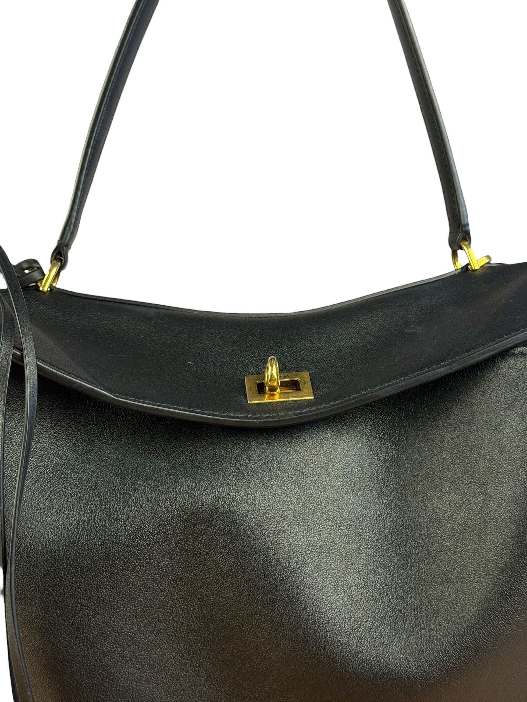 Balenciaga Medium Rodeo Leather 2Way Handbag Black