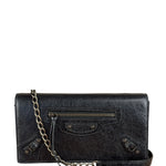 Balenciaga Black Leather Le City Clutch