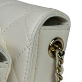 Chanel White Quilted Leather Side-Packs Dual Shoulder Bag 2019