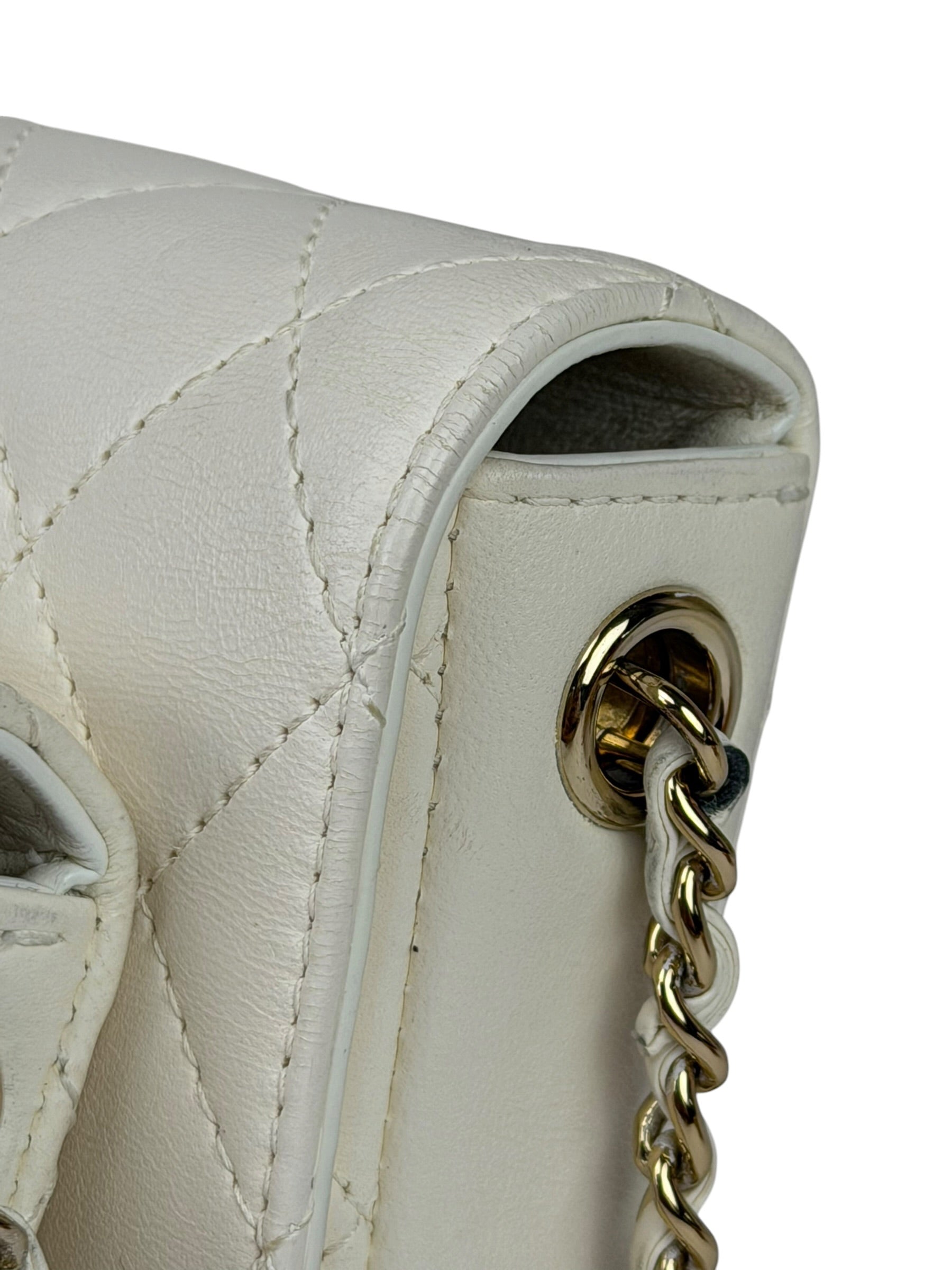 Chanel White Quilted Leather Side-Packs Dual Shoulder Bag 2019