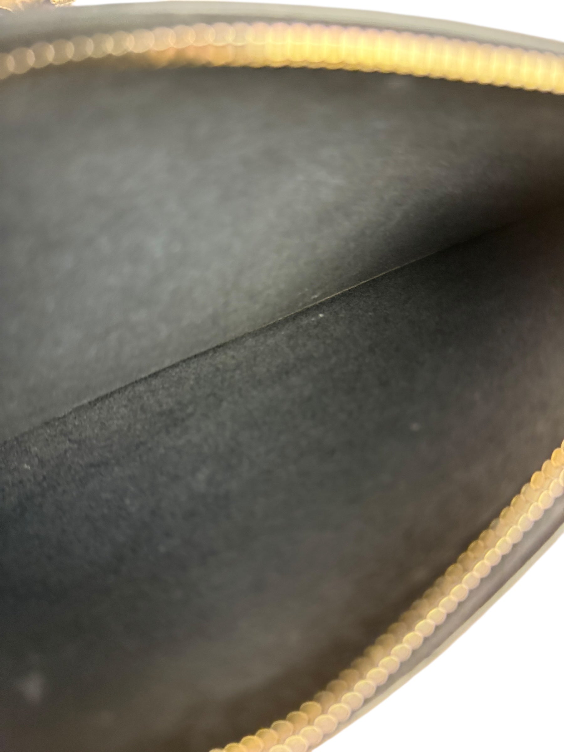 Saint Laurent Black Leather Zip Pouch