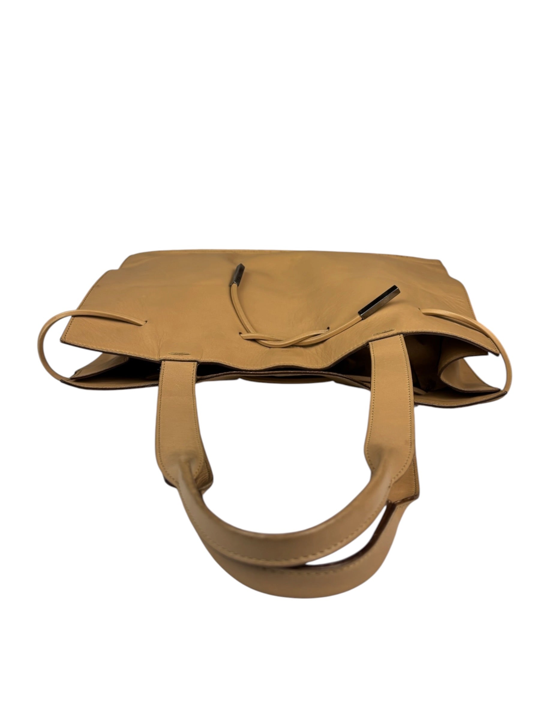Gucci Beige Leather Balthus Drawstring Tote Bag