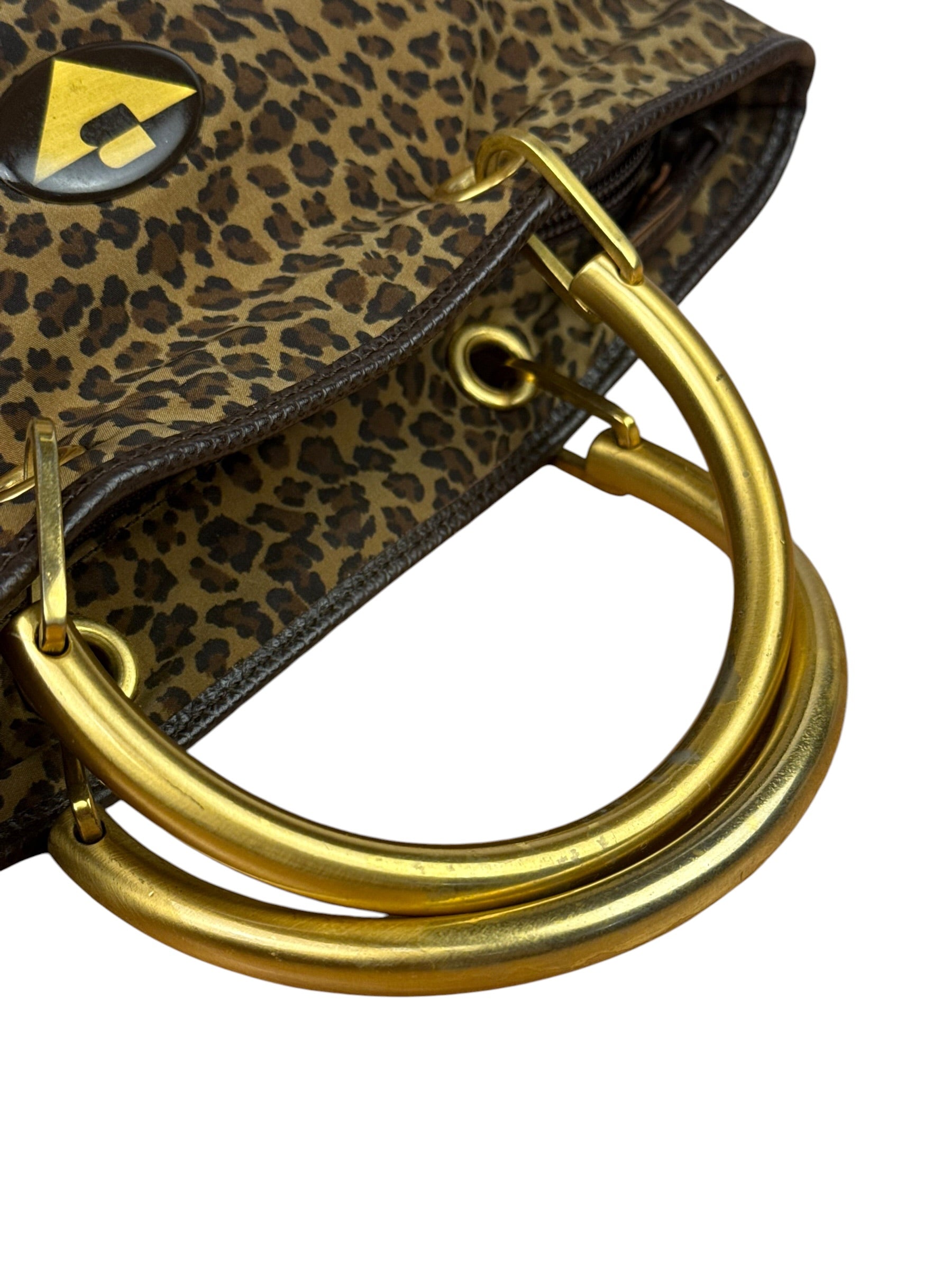 Bottega Veneta Nylon Leopard Print Handbag