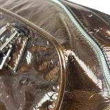 Loewe Vintage Brown Patent Leather Amazona Handbag