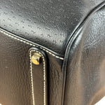 Salvatore Ferragamo Vintage Black Pebbled Leather Tote Bag