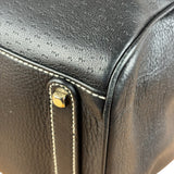 Salvatore Ferragamo Vintage Black Pebbled Leather Tote Bag