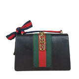 Gucci Black Leather Sylvie Small Hand/Shoulder Bag