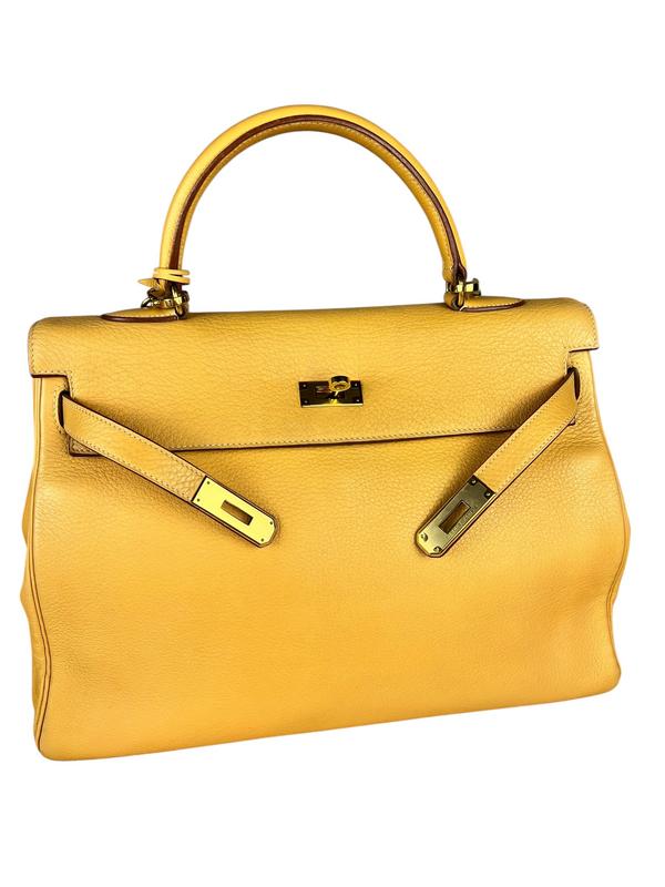 Hermes Kelly 35 Ambre Togo Gold 1997 Handbag