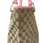Gucci GG Pink Leather Canvas Eclipse Tote Bag