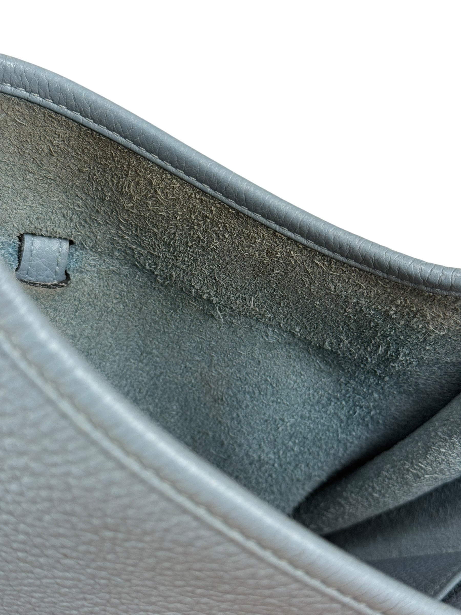 Hermes Evelyne Clemence Light Blue Leather Shoulder Bag