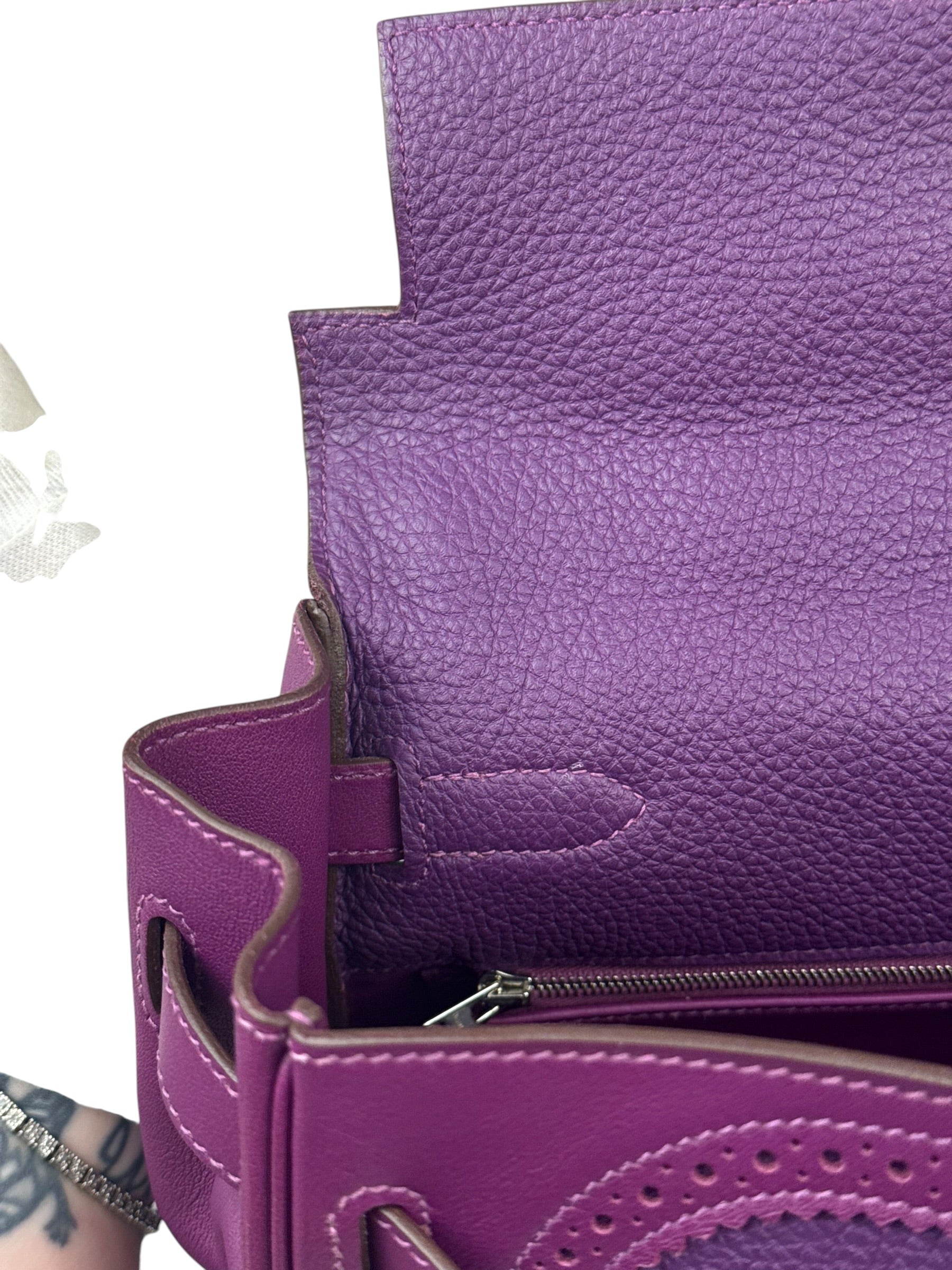 Hermes Kelly 35 Purple Ghillies Swift Togo Leather Handbag 2015