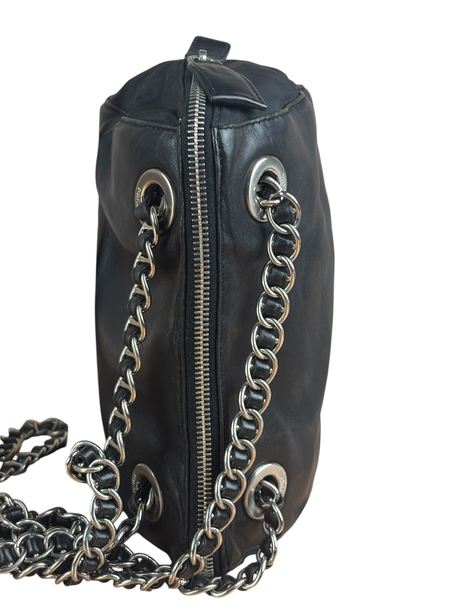 Prada Vintage Nappa Leather Chain Shoulder Bag
