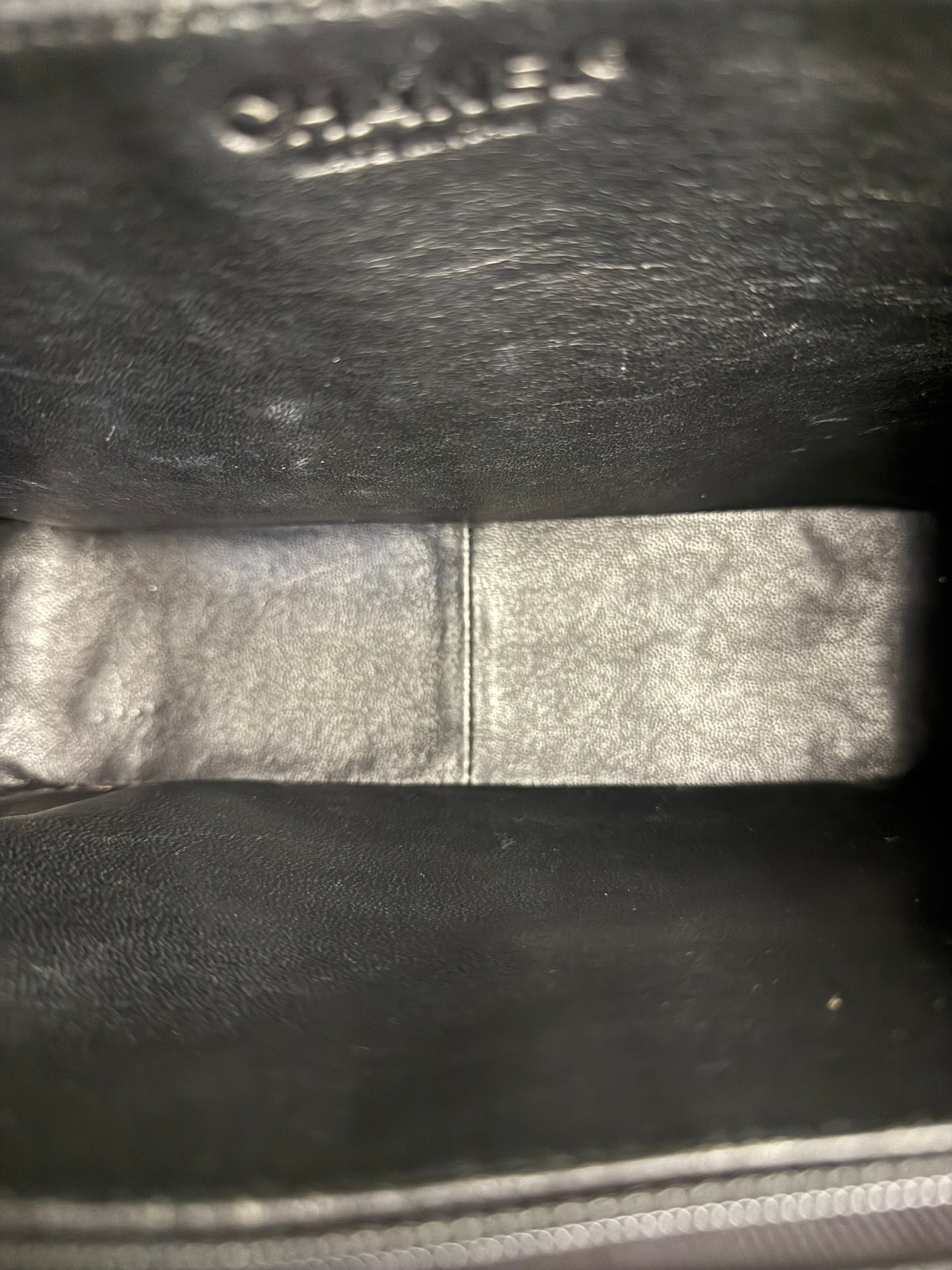 Chanel Black Patent Chocolate Bar Tote Bag 2002