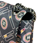 Chanel Lipstick Black Satin Single Flap Bag 2005