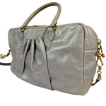 Miu Miu Vintage Pale Grey Vitello Leather Two-Way Bag