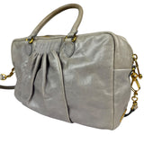 Miu Miu Vintage Pale Grey Vitello Leather Two-Way Bag