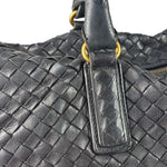 Bottega Veneta Black Intrecciato Large Handbag
