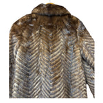 Vintage Hazel Brown Chevron Stripped Mink Fur Coat