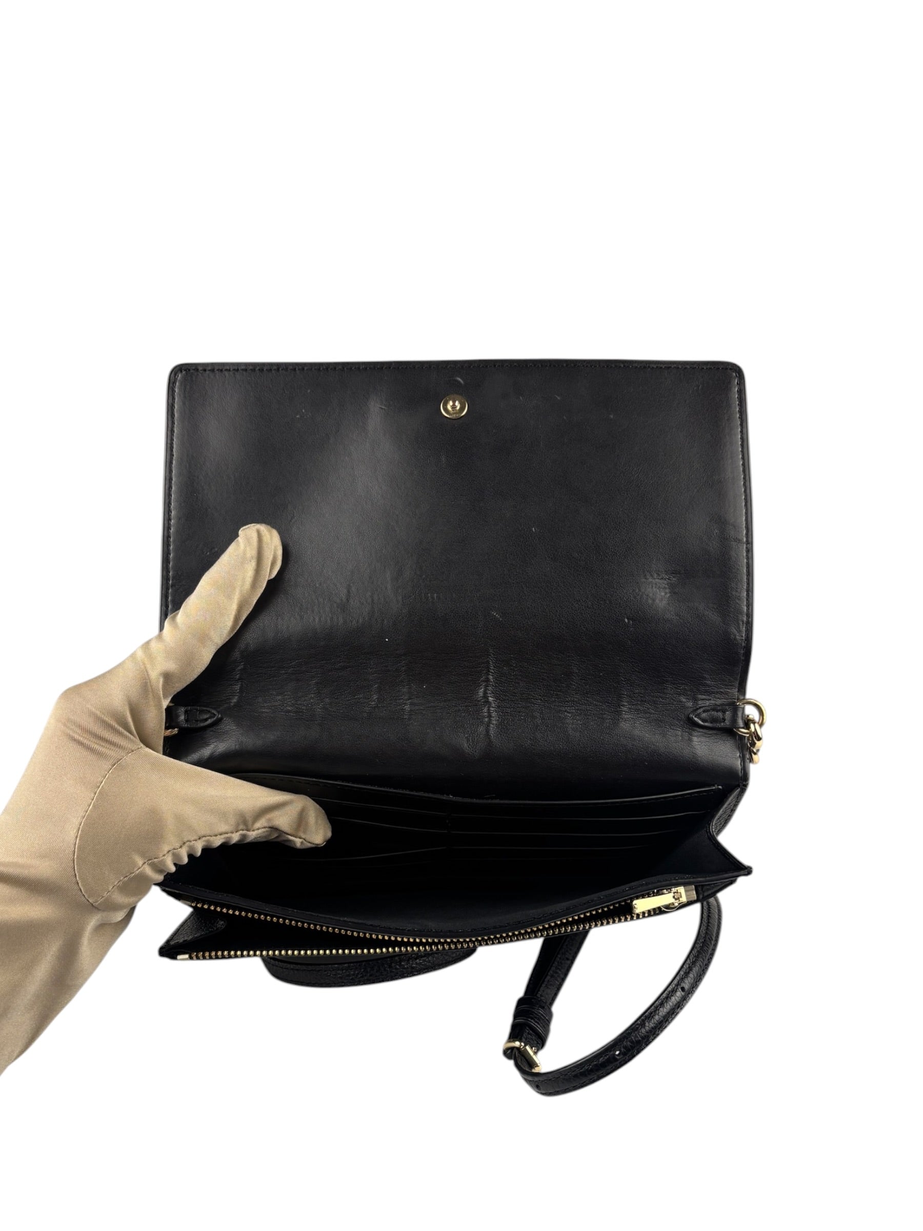 Coach Black Leather Wallet Crossbody Bag