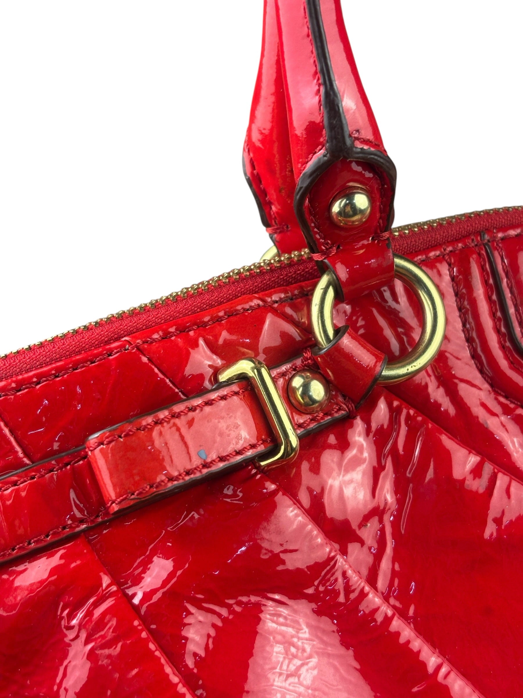 Coach Red Patent Leather Two-Way Bag