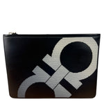 Salvatore Ferragamo Bicolor Leather Clutch