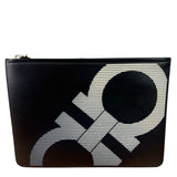 Salvatore Ferragamo Bicolor Leather Clutch