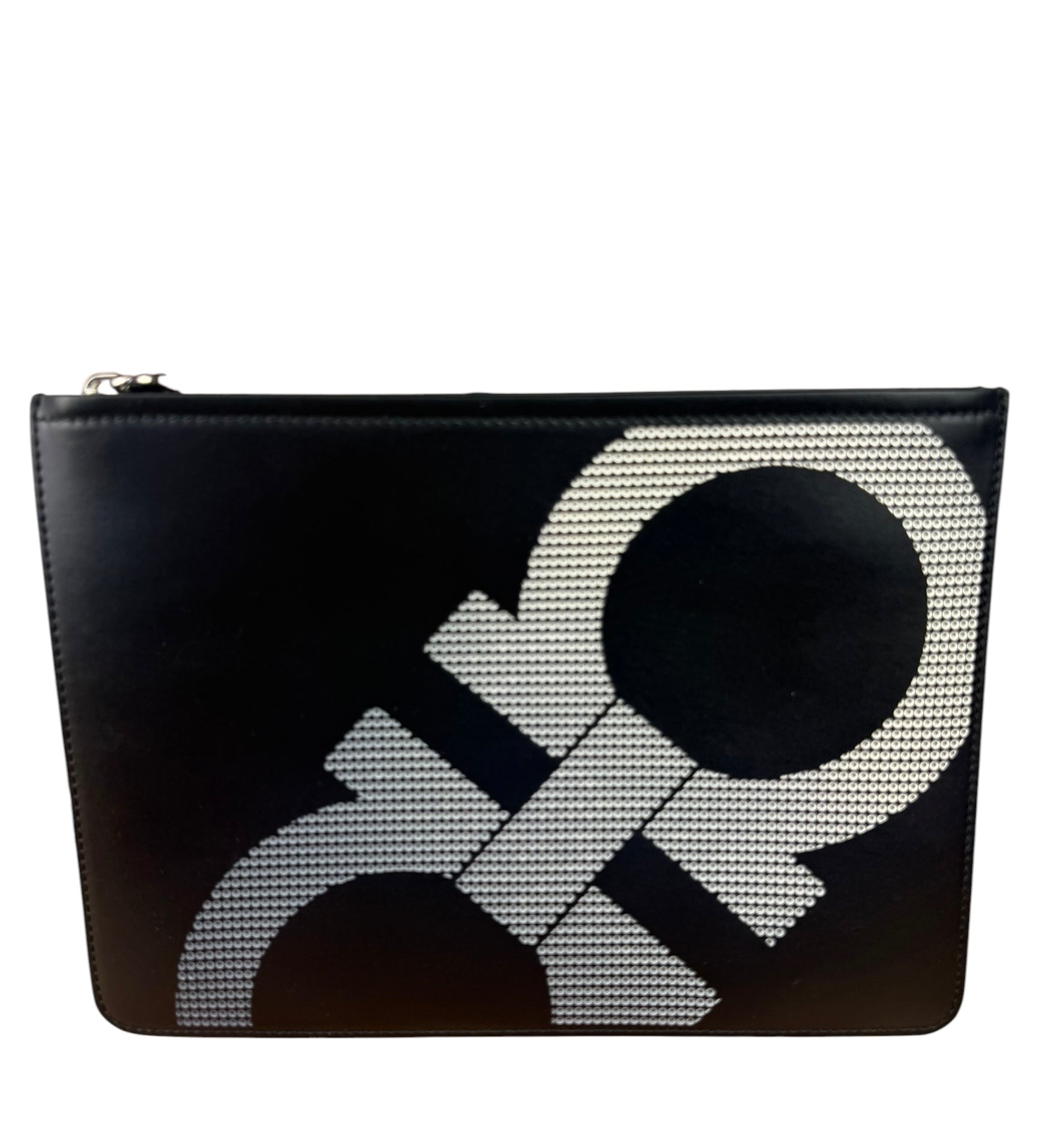 Salvatore Ferragamo Bicolor Leather Clutch