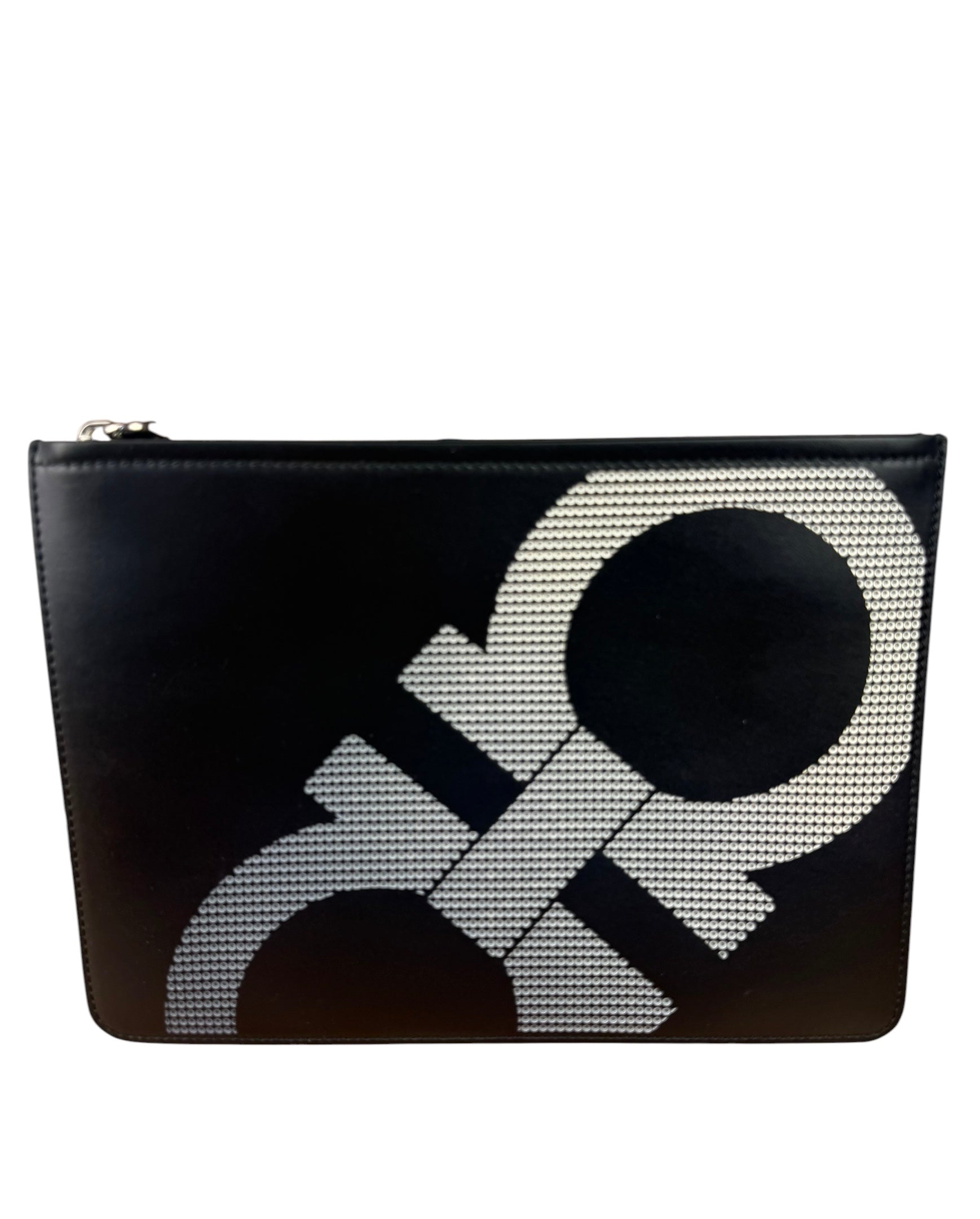 Salvatore Ferragamo Bicolor Leather Clutch